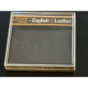 English Leather Designer Collection Leather Trifold Wallet Vintage 028708 Black